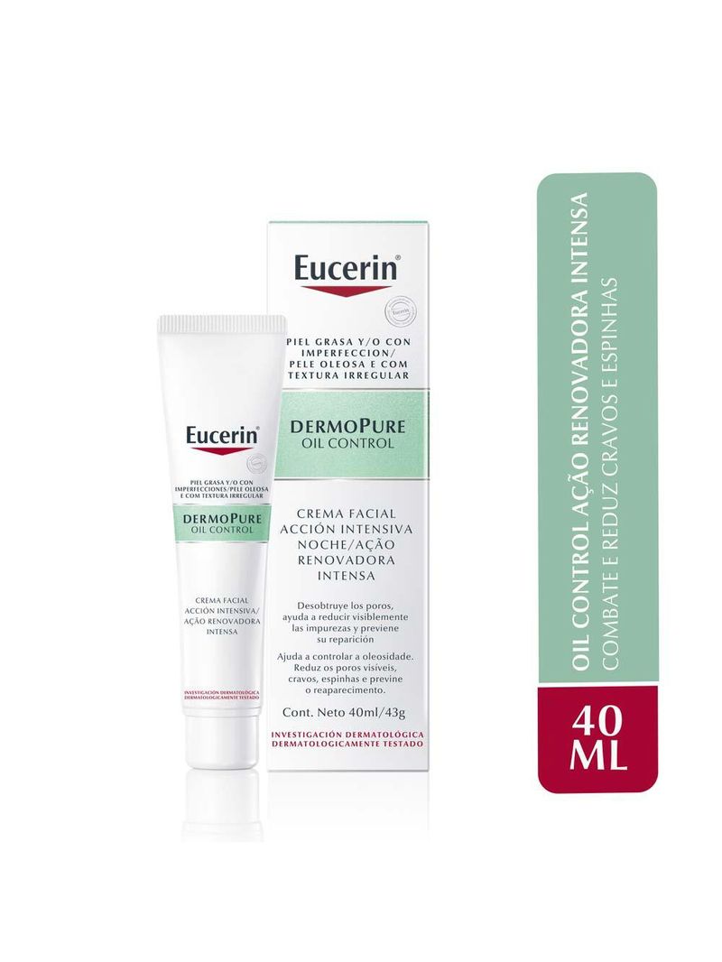 Creme facial antiacne eucerin – dermopure oil control ação renovadora