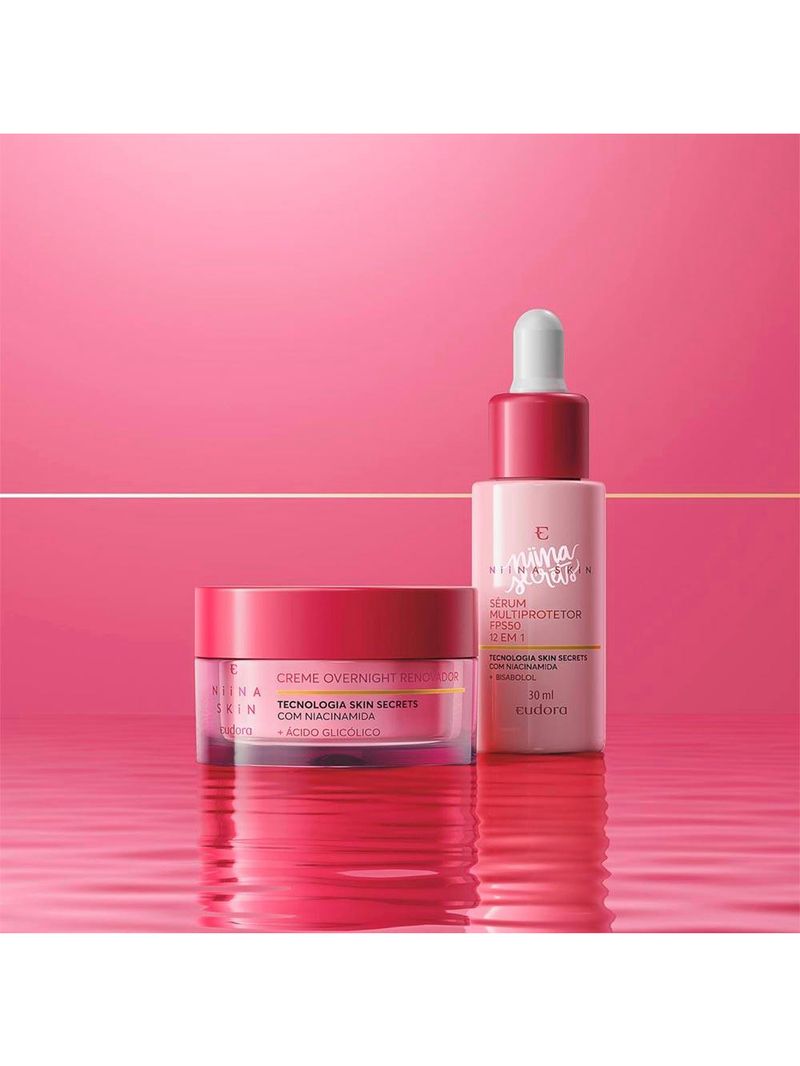 Creme facial eudora by niina skin overnight renovador