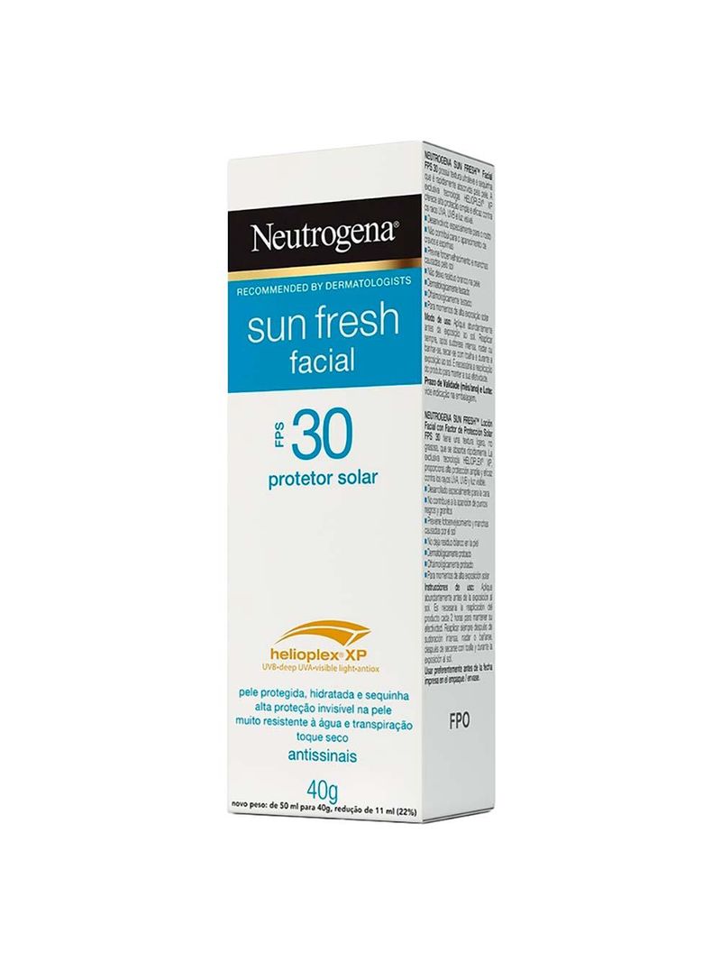 Protetor solar facial neutrogena sun fresh fps 30