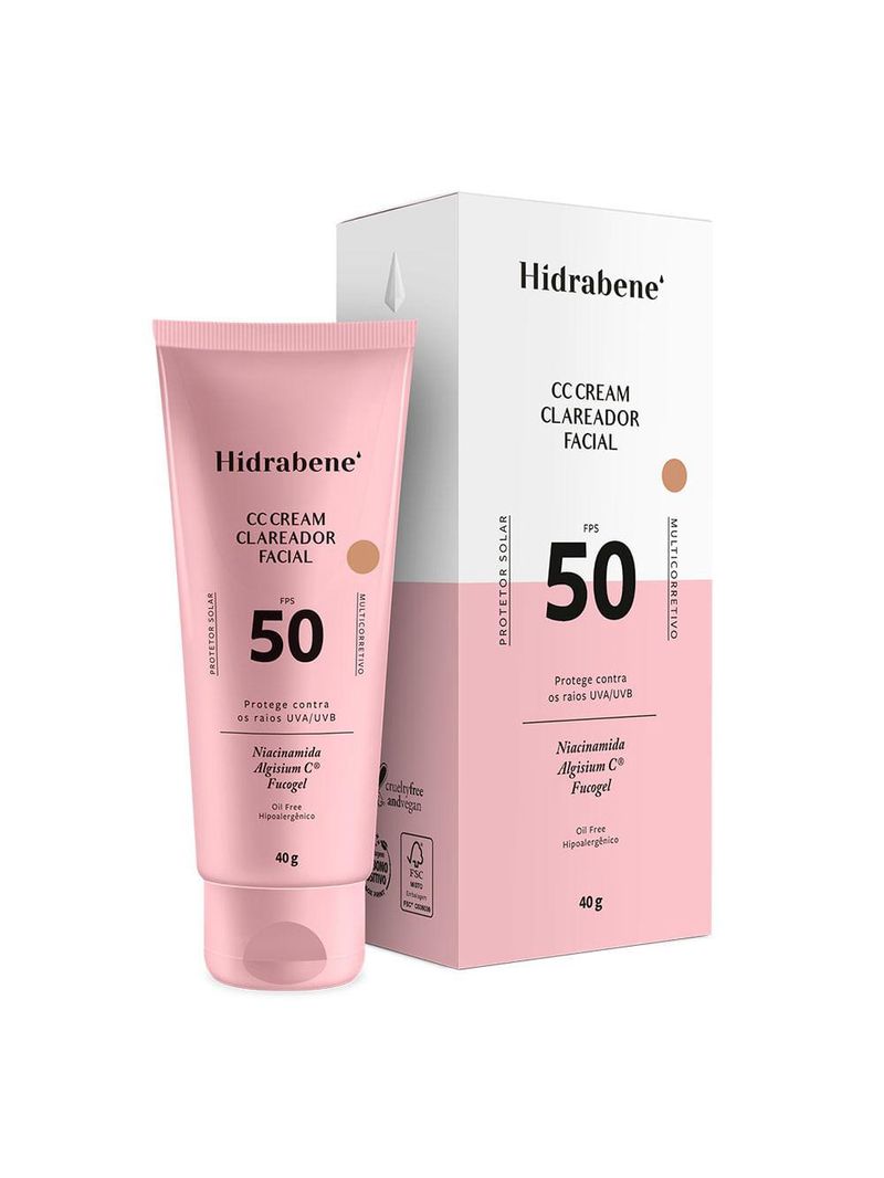Protetor solar hidrabene cc cream facial fps 50