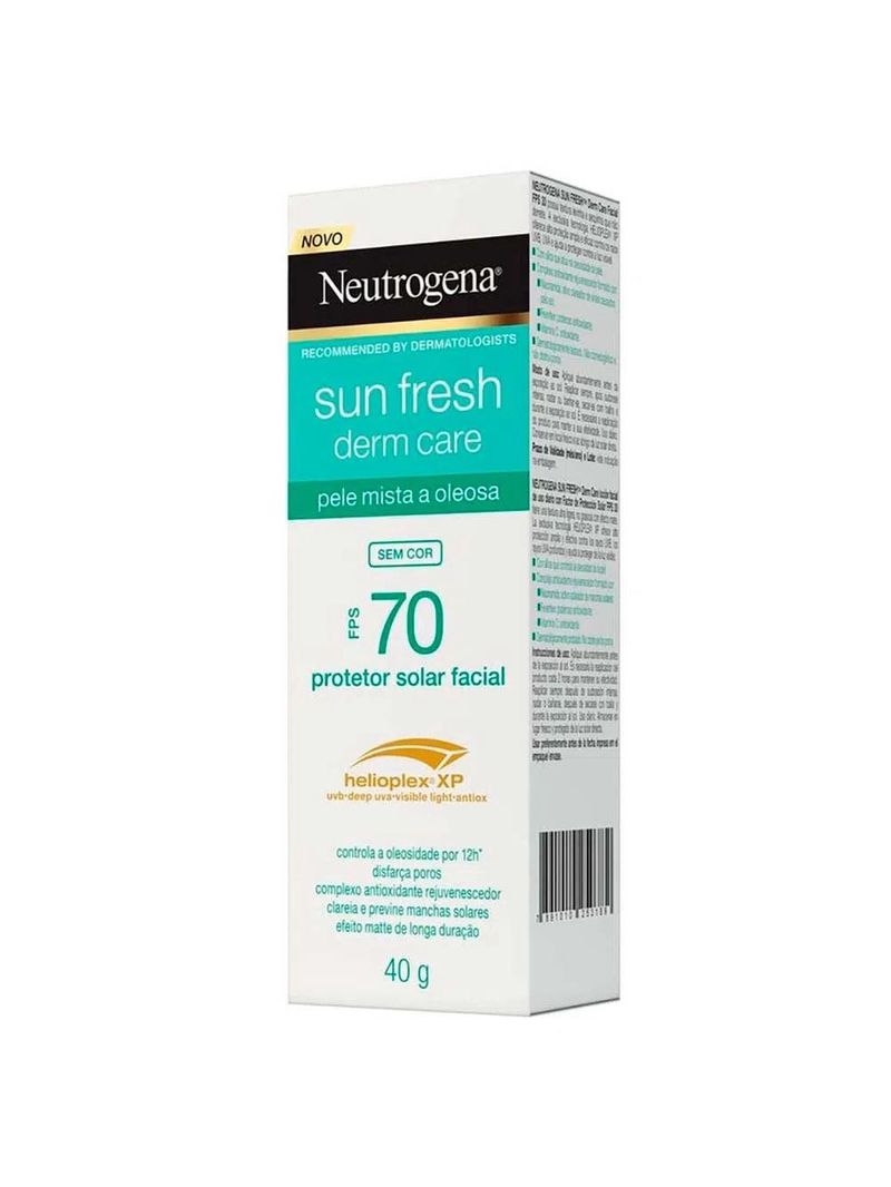 Protetor solar neutrogena sun fresh derm care facial fps70