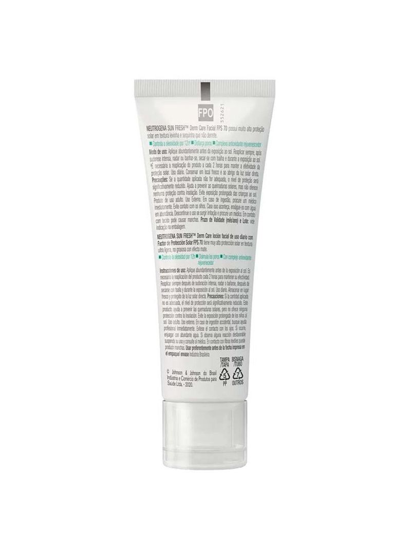 Protetor solar neutrogena sun fresh derm care facial fps70