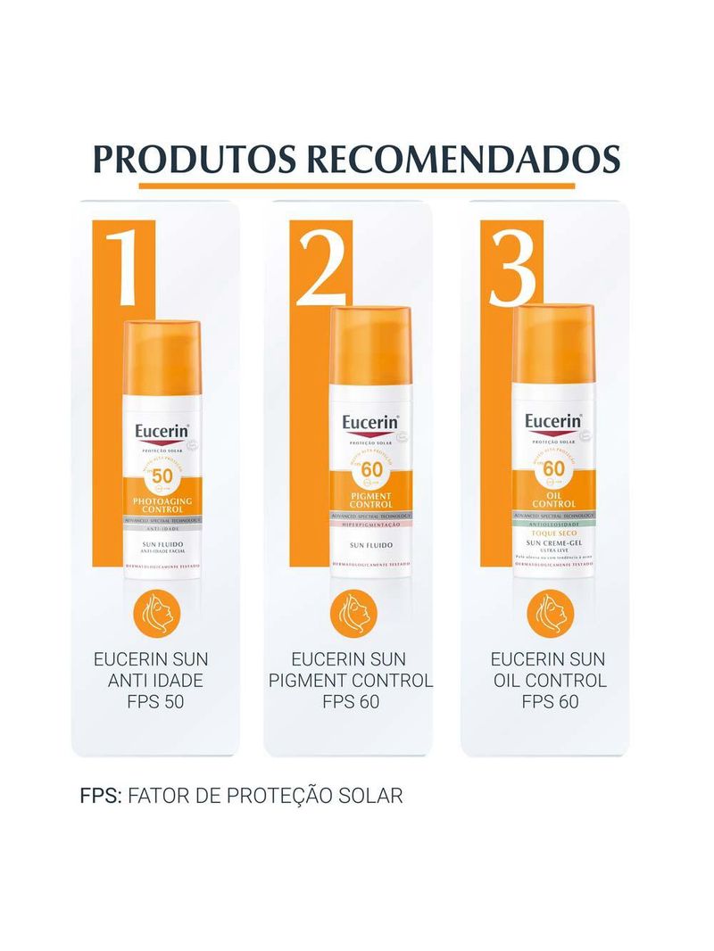 Eucerin sun oil control tinted médio fps70 creme facial
