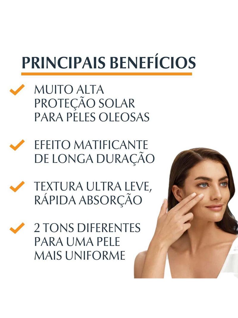 Eucerin sun oil control tinted médio fps70 creme facial