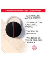 Pó solto shiseido synchro skin invisible silk loose powder matte