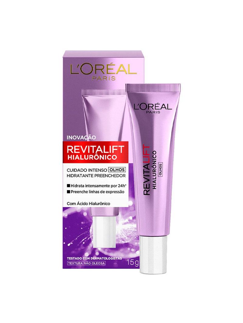 L'oréal paris revitalift hialurônico kit – creme para olhos + creme facial anti-idade noturno