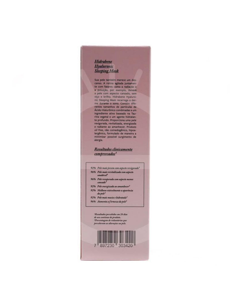 Hidratante facial noturno hidrabene - hyaluronic sleeping mask