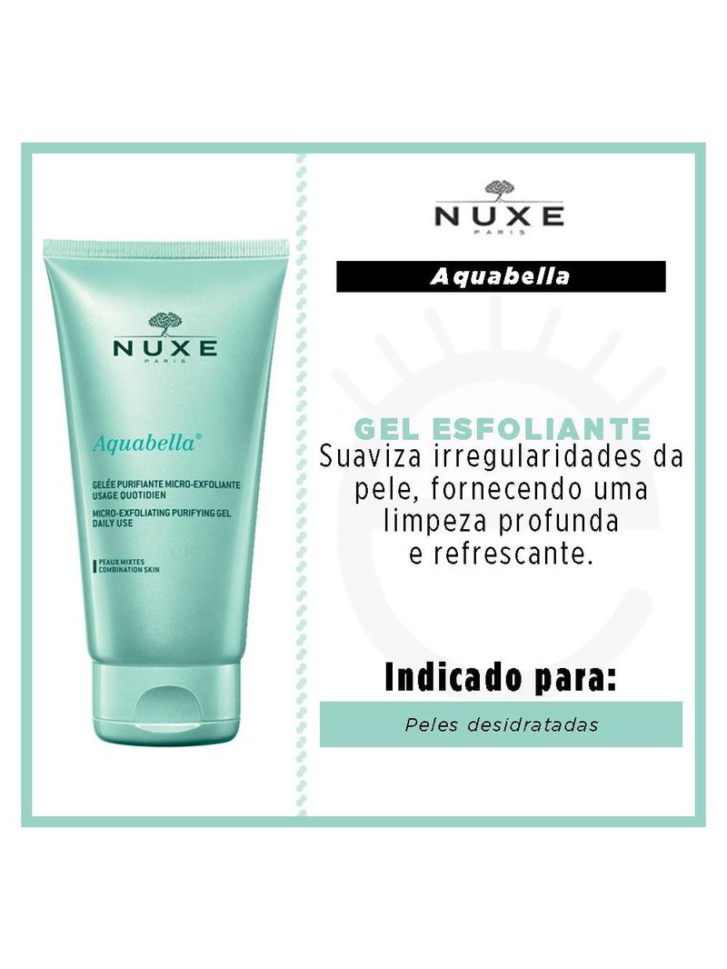 Gel esfoliante facial nuxe paris - aquabella