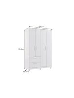 Guarda Roupa Bebê 4 Portas e 2 Gavetas Jujuba Branco - Permóbili Baby