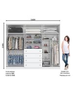 Quarto De Bebê Americano 6 Portas Com Berço Nacional Mel Branco Acetinado - Reller - Henn