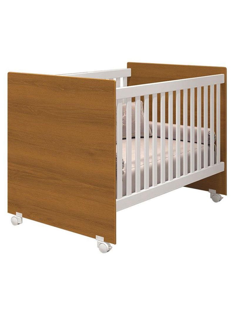 Quarto De Bebê Americano 6 Portas Com Berço Nacional Mel Branco Savana- Reller - Henn
