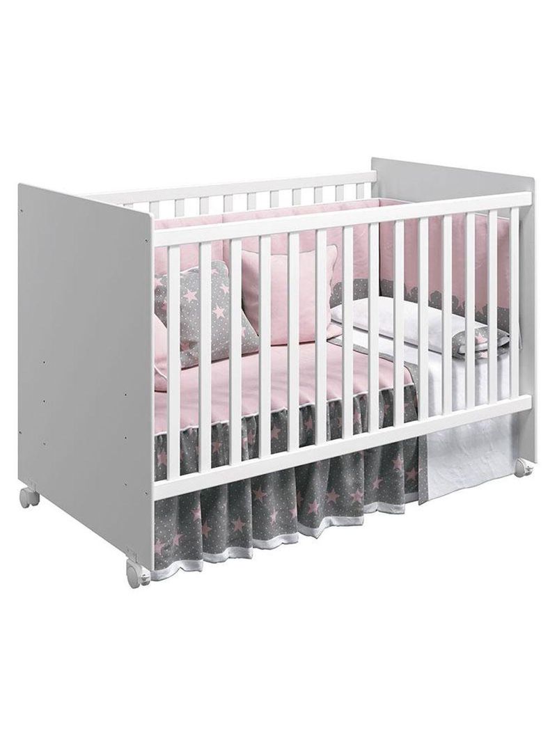 Quarto De Bebê Americano 4 Portas Com Berço Nacional Mel Branco Acetinado - Reller - Henn