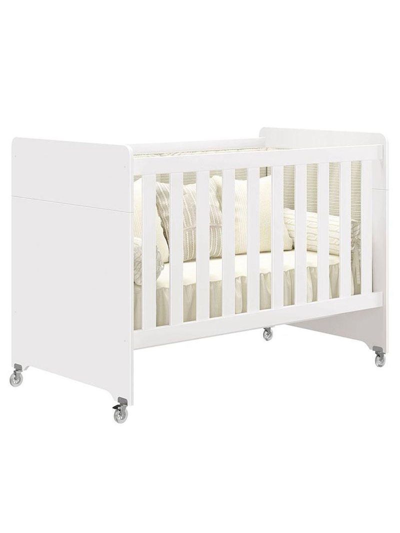 Quarto De Bebê Americano 4 Portas Com Berço Americano Evolution 4 Em 1 Branco Acetinado Reller Henn