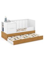 Quarto Bebê Americano 4 Portas Com Berço Americano Multifuncional Formare Branco Freijó Matic  Henn