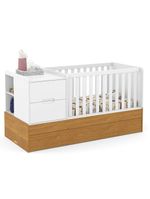 Quarto Bebê Americano 4 Portas Com Berço Americano Multifuncional Formare Branco Freijó Matic  Henn