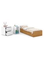Quarto Bebê Americano 4 Portas Com Berço Americano Multifuncional Formare Branco Freijó Matic  Henn