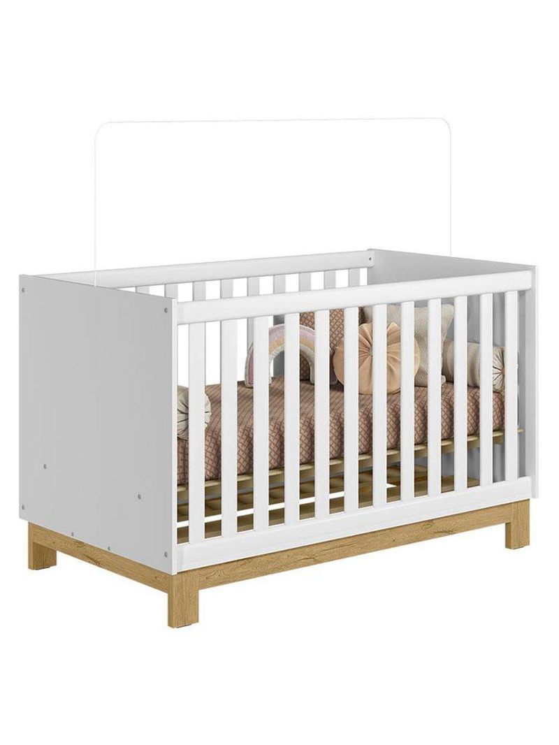 Quarto Bebê Americano 6 Portas Berço Americano Mini Cama Q Encanto Slim Branco Acetinado Qmovi  Henn
