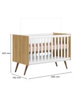 Quarto Bebê Americano 6 Portas Berço Americano Q Encanto 3820 Retrô Freijó Toq Branco   Qmovi Henn
