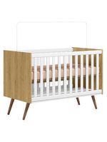 Quarto Bebê Americano 6 Portas Berço Americano Q Encanto 3820 Retrô Freijó Toq Branco   Qmovi Henn