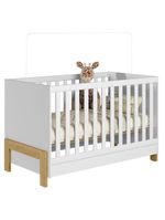Quarto Bebê Americano 4 Portas Com Berço Americano Mini Cama Fantasia Branco Acetinado Qmovi  Henn