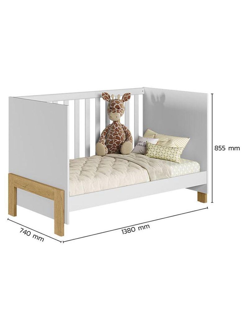 Quarto Bebê Americano 4 Portas Com Berço Americano Mini Cama Fantasia Branco Acetinado Qmovi  Henn