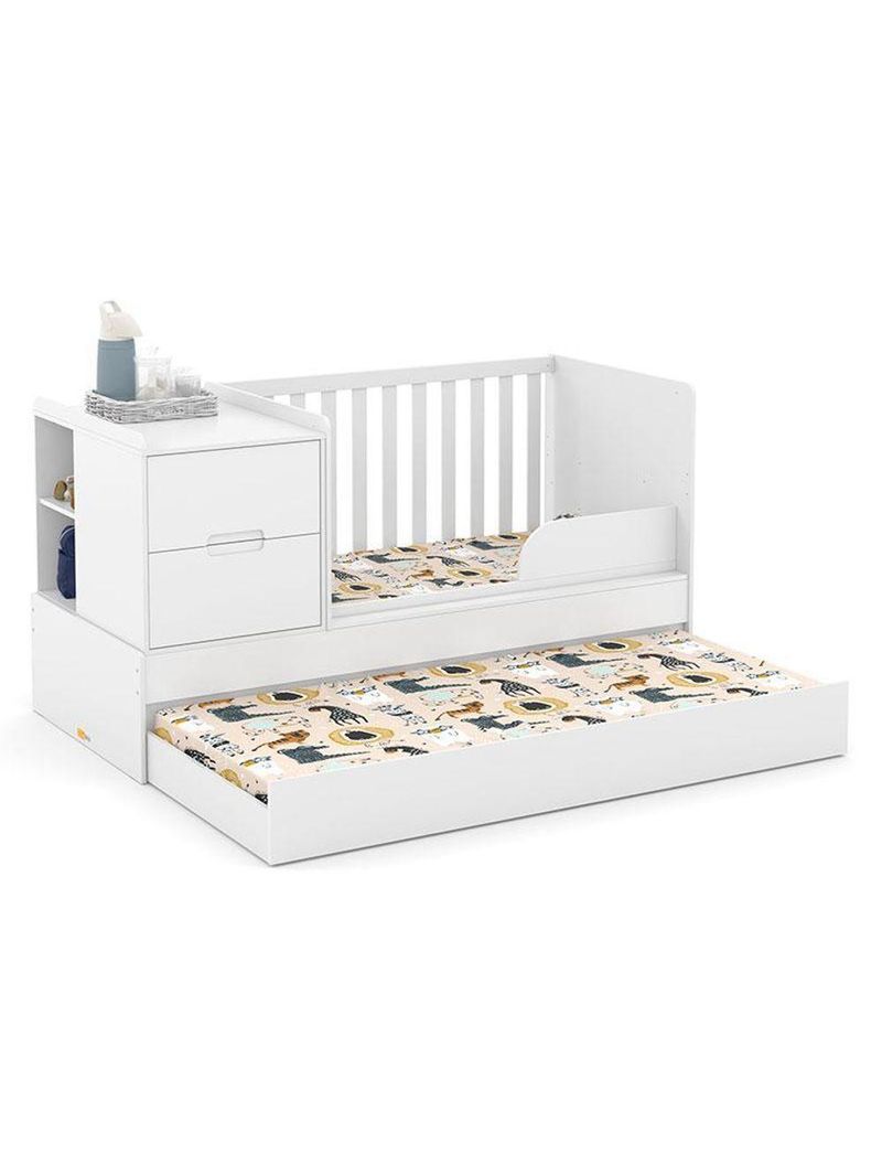 Quarto Bebê Americano 4 Portas Berço Americano Multifuncional Formare Branco Acetinado Matic  Henn