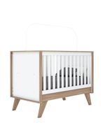 Berço Mini Cama Confete Branco/jequitibá - Móveis Henn Branco/jequitibá