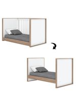 Berço Mini Cama Confete Branco/jequitibá - Móveis Henn Branco/jequitibá