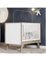 Berço Mini Cama Confete Branco/jequitibá - Móveis Henn Branco/jequitibá