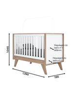 Berço Mini Cama Confete Branco/jequitibá - Móveis Henn Branco/jequitibá