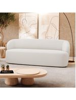 Sofá Orgânico Living Leez 205cm 03 Lugares Bouclê Off White - Desk Design Cor Off White