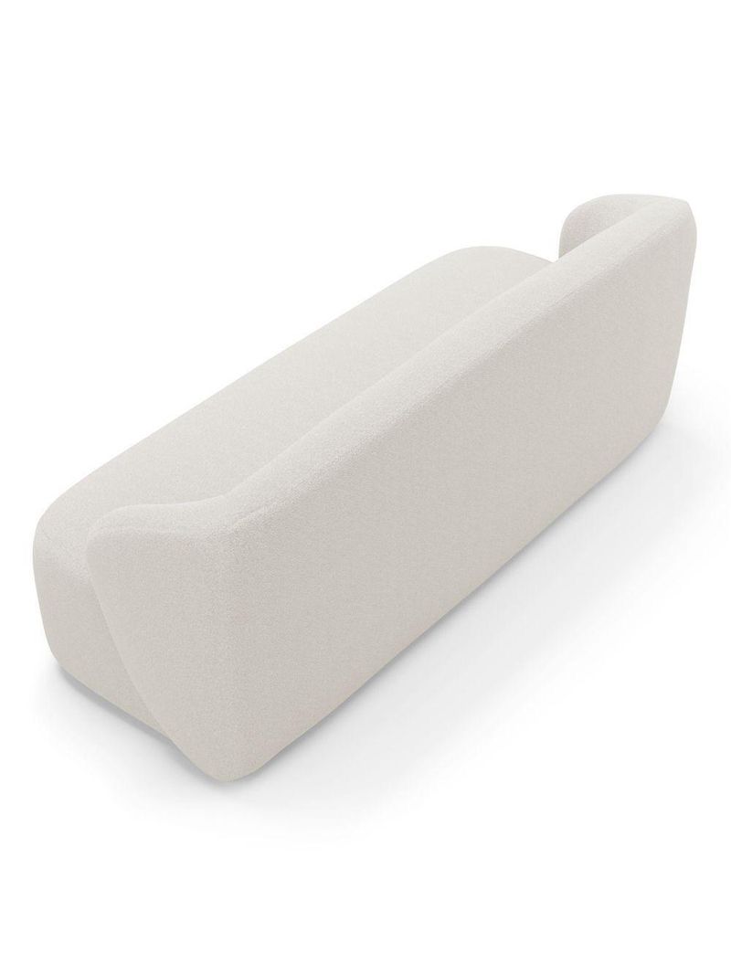 Sofá Orgânico Living Leez 205cm 03 Lugares Bouclê Off White - Desk Design Cor Off White