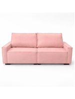 Sofá 2 Metros Contemporâneo Sala Estar Luxo Moderno Suede Cor:rosa