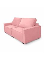 Sofá 2 Metros Contemporâneo Sala Estar Luxo Moderno Suede Cor:rosa