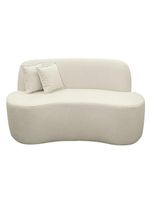 Sofá Minimalista Orgânico 2 Lugares Sala Bouclé Cor:off White