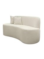 Sofá Minimalista Orgânico 2 Lugares Sala Bouclé Cor:off White
