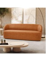 Sofá Orgânico Living Leez 170cm 02 Lugares Couríssimo Caramelo - Desk Design Cor Caramelo