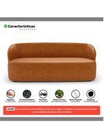 Sofá Orgânico Living Leez 170cm 02 Lugares Couríssimo Caramelo - Desk Design Cor Caramelo