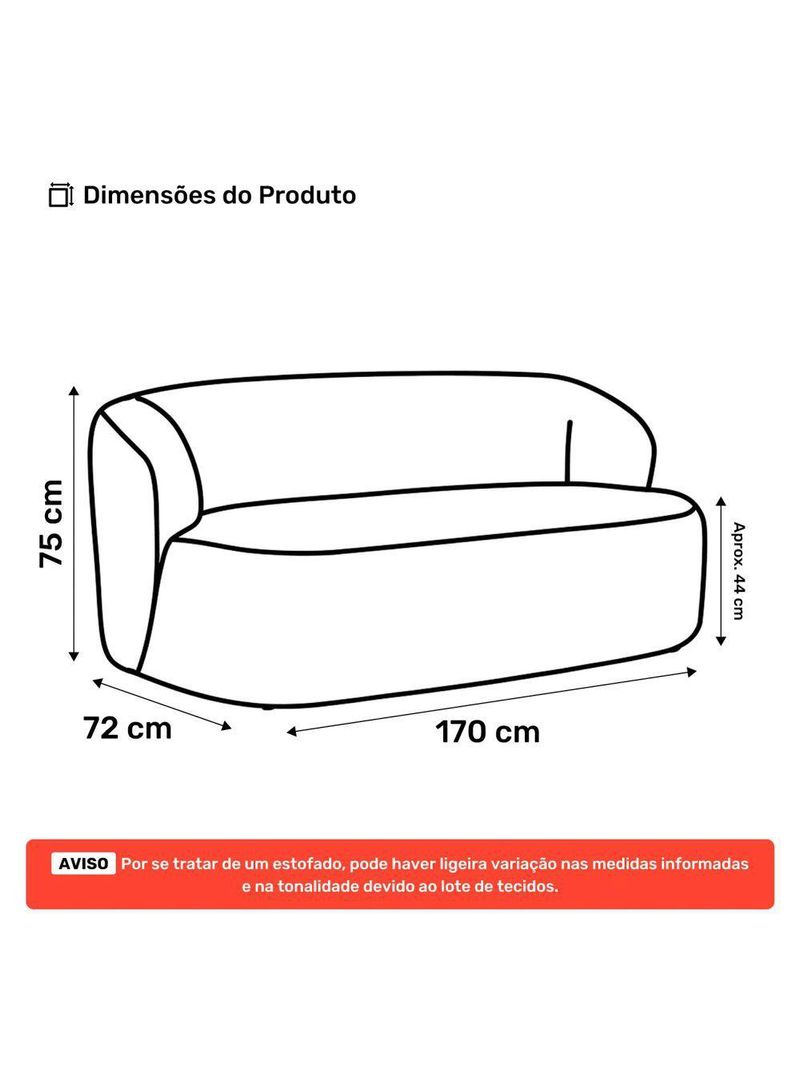 Sofá Orgânico Living Leez 170cm 02 Lugares Couríssimo Caramelo - Desk Design Cor Caramelo