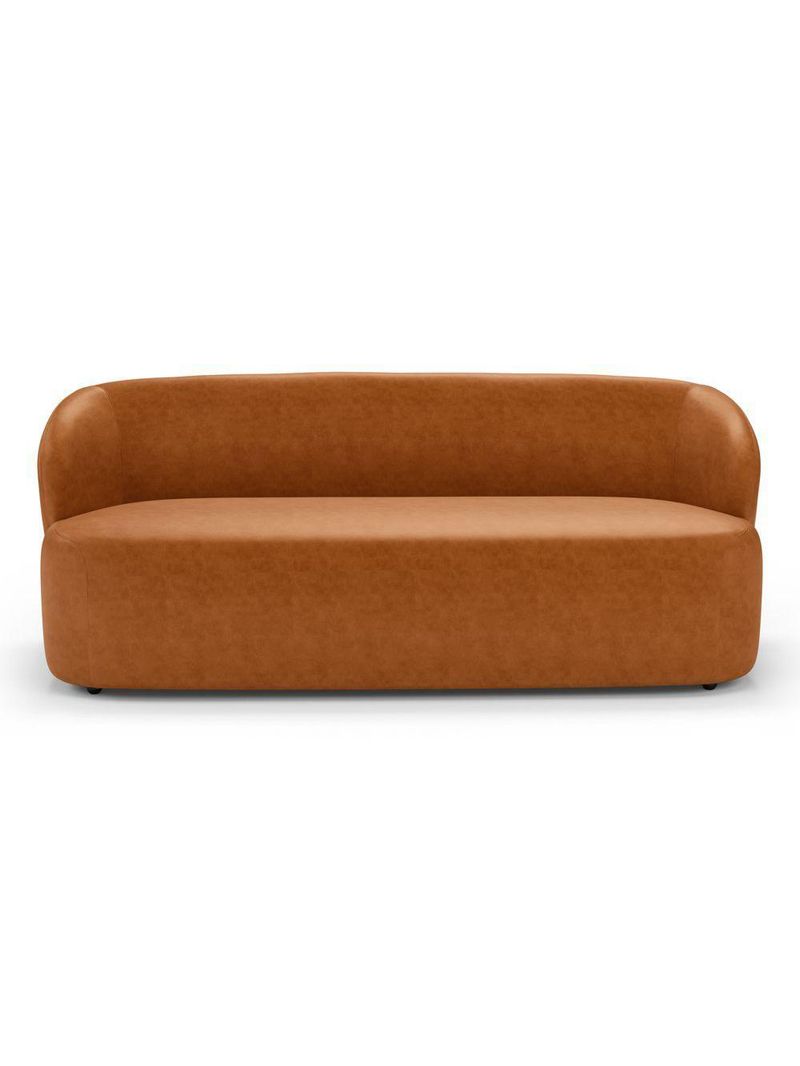 Sofá Orgânico Living Leez 170cm 02 Lugares Couríssimo Caramelo - Desk Design Cor Caramelo