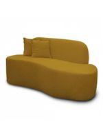 Sofá Minimalista Orgânico 2 Lugares Sala Bouclé Cor:mostarda