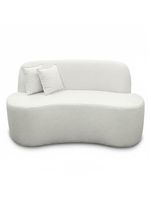 Sofá Minimalista Orgânico 2 Lugares Sala Bouclé Cor:branco