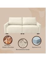 Sofá 3 Lugares Moderno Contemporâneo Sala Recepção Suede Cor:preto