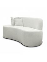 Sofá Minimalista Orgânico 2 Lugares Sala Bouclé Cor:branco