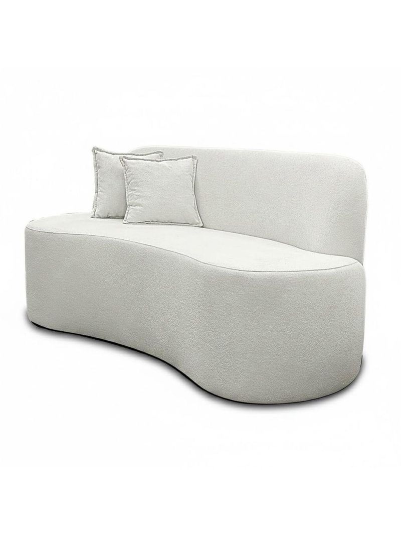 Sofá Minimalista Orgânico 2 Lugares Sala Bouclé Cor:branco