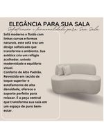 Sofá Minimalista Orgânico 2 Lugares Sala Bouclé Cor:branco
