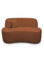 Sofá Minimalista Orgânico 2 Lugares Sala Bouclé Cor:terracota