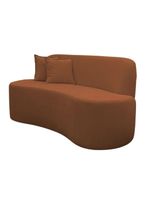 Sofá Minimalista Orgânico 2 Lugares Sala Bouclé Cor:terracota