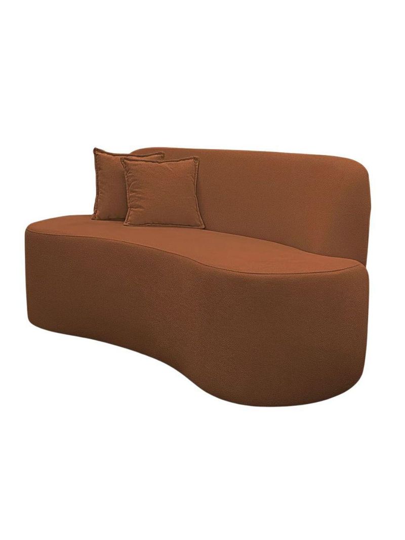 Sofá Minimalista Orgânico 2 Lugares Sala Bouclé Cor:terracota