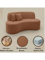Sofá Minimalista Orgânico 2 Lugares Sala Bouclé Cor:terracota